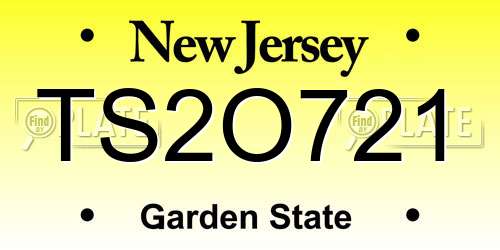 TS2O721 New Jersey License Plate