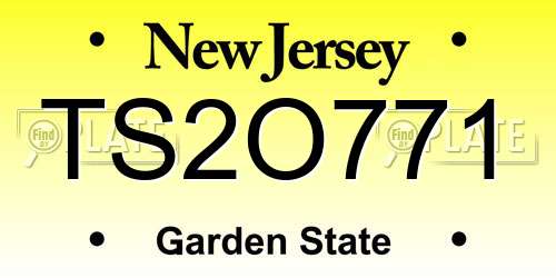 TS2O771 New Jersey License Plate