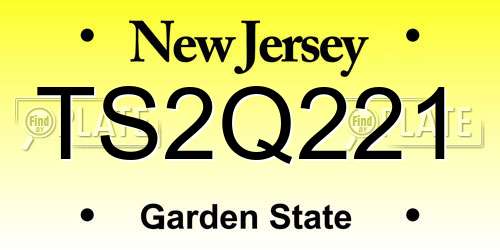 TS2Q221 New Jersey License Plate
