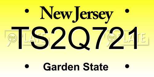 TS2Q721 New Jersey License Plate
