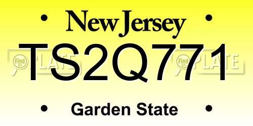 TS2Q771 New Jersey License Plate