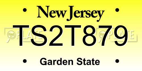 TS2T879 New Jersey License Plate