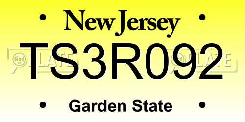 TS3R092 New Jersey License Plate