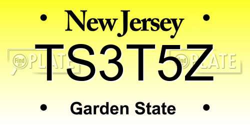 TS3T5Z New Jersey License Plate