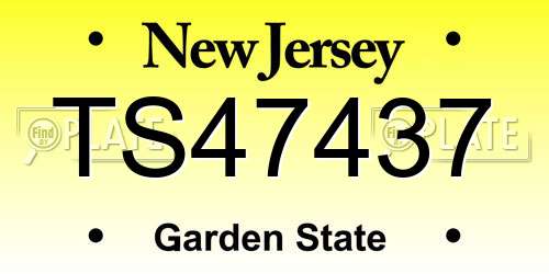 TS47437 New Jersey License Plate