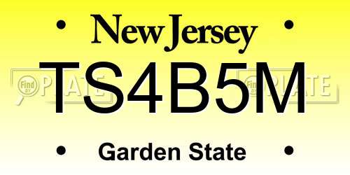 TS4B5M New Jersey License Plate