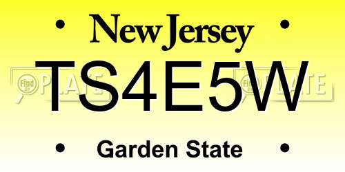 TS4E5W New Jersey License Plate