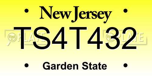 TS4T432 New Jersey License Plate