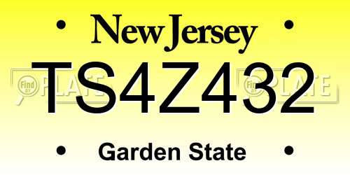 TS4Z432 New Jersey License Plate