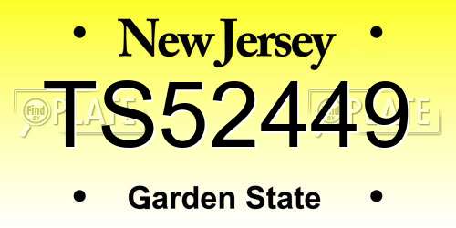 TS52449 New Jersey License Plate