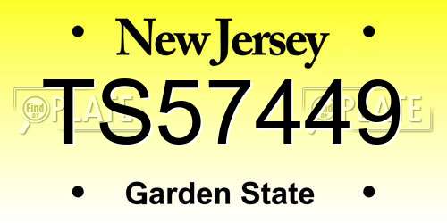 TS57449 New Jersey License Plate