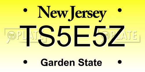 TS5E5Z New Jersey License Plate