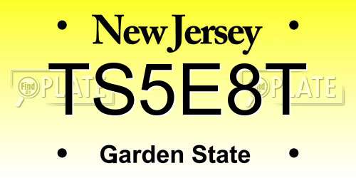 TS5E8T New Jersey License Plate