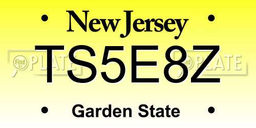 TS5E8Z New Jersey License Plate