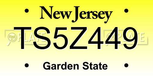TS5Z449 New Jersey License Plate