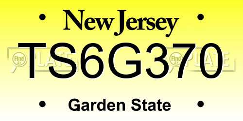 TS6G370 New Jersey License Plate