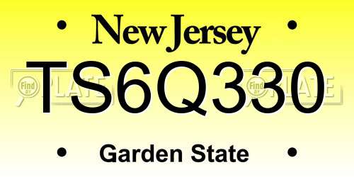 TS6Q330 New Jersey License Plate