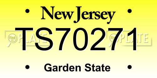 TS70271 New Jersey License Plate