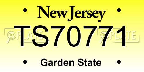 TS70771 New Jersey License Plate