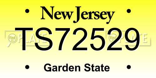 TS72529 New Jersey License Plate