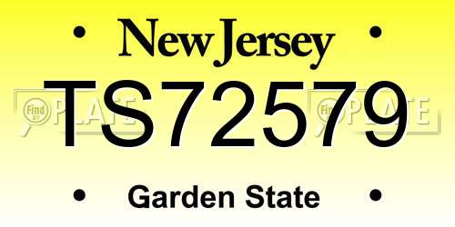 TS72579 New Jersey License Plate