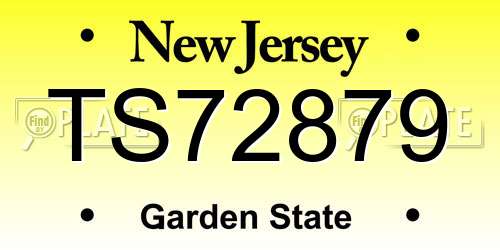 TS72879 New Jersey License Plate