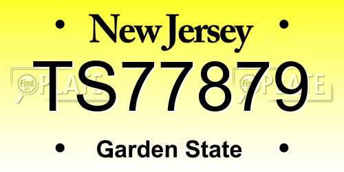 TS77879 New Jersey License Plate