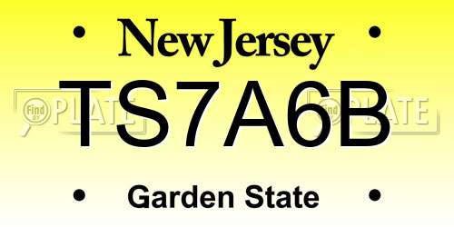 TS7A6B New Jersey License Plate