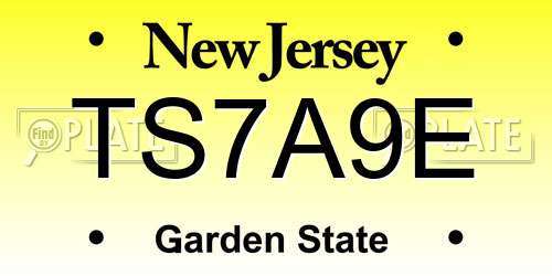TS7A9E New Jersey License Plate