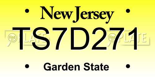 TS7D271 New Jersey License Plate