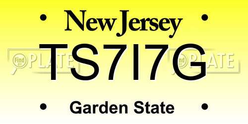 TS7I7G New Jersey License Plate