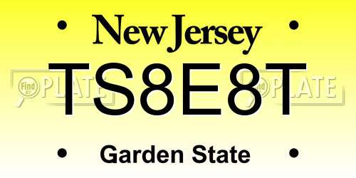 TS8E8T New Jersey License Plate