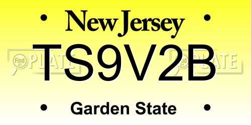TS9V2B New Jersey License Plate