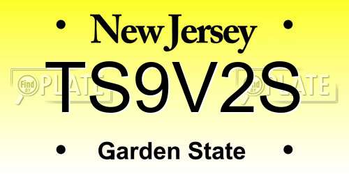 TS9V2S New Jersey License Plate