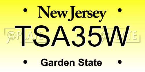 TSA35W New Jersey License Plate