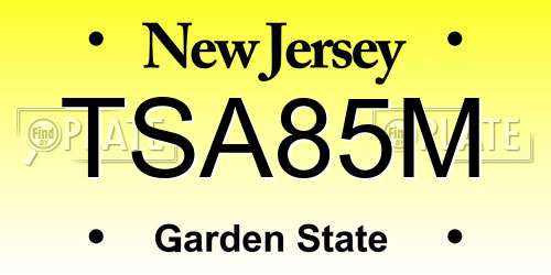 TSA85M New Jersey License Plate