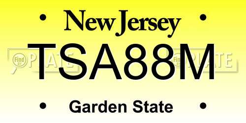 TSA88M New Jersey License Plate