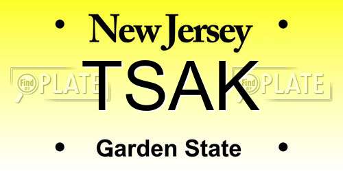 TSAK New Jersey License Plate