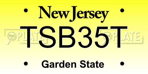 TSB35T New Jersey License Plate