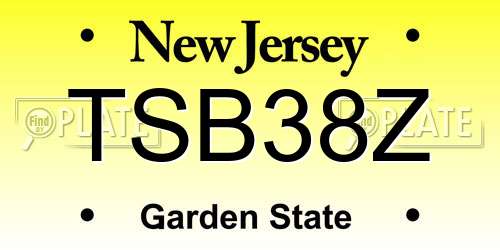 TSB38Z New Jersey License Plate