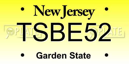 TSBE52 New Jersey License Plate