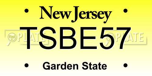TSBE57 New Jersey License Plate
