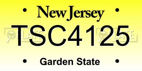 TSC4125 New Jersey License Plate