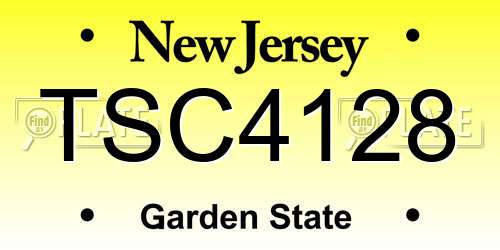 TSC4128 New Jersey License Plate