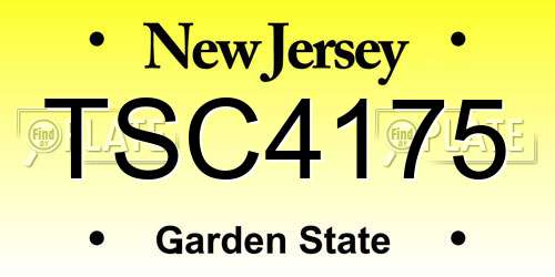TSC4175 New Jersey License Plate