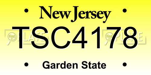 TSC4178 New Jersey License Plate