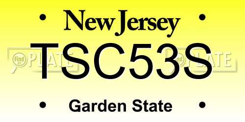 TSC53S New Jersey License Plate