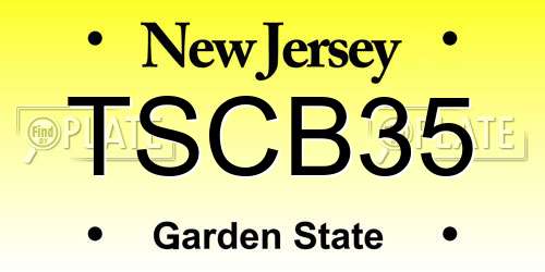 TSCB35 New Jersey License Plate