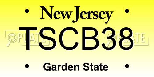 TSCB38 New Jersey License Plate