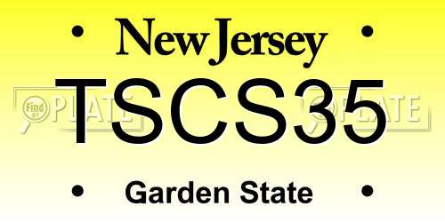 TSCS35 New Jersey License Plate